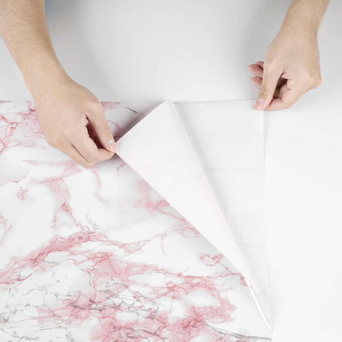 White Pink Marble Contact Paper Countertop Peel Stick Waterproof