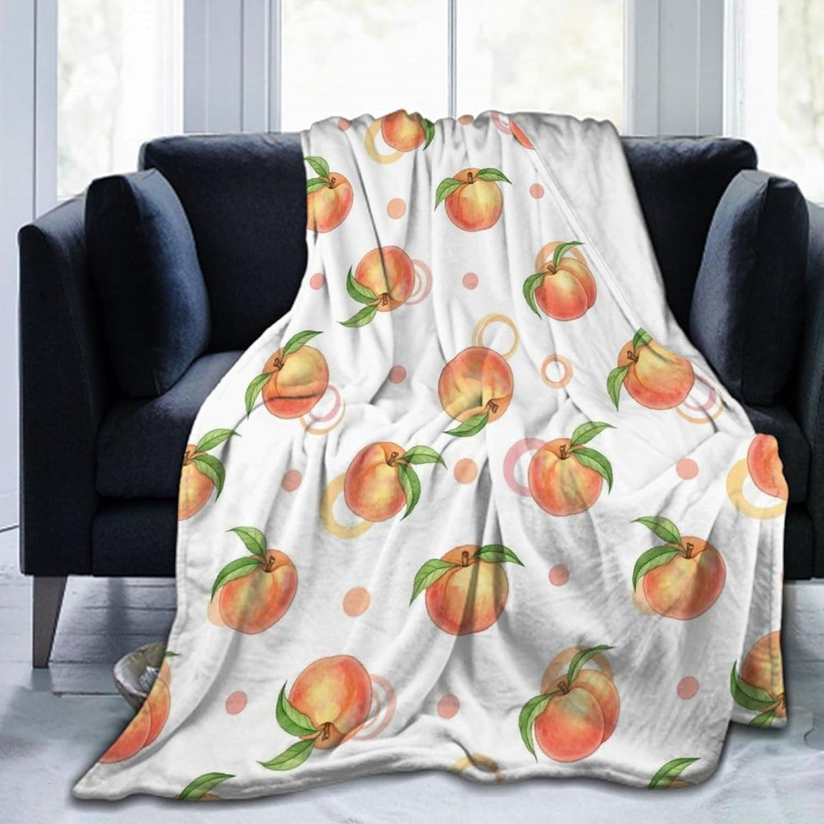 Soft Bed Sofa Couch Cover Unisex Air Conditioned Blanket Pink Peach Cute Watercolor Fashion Home Decor