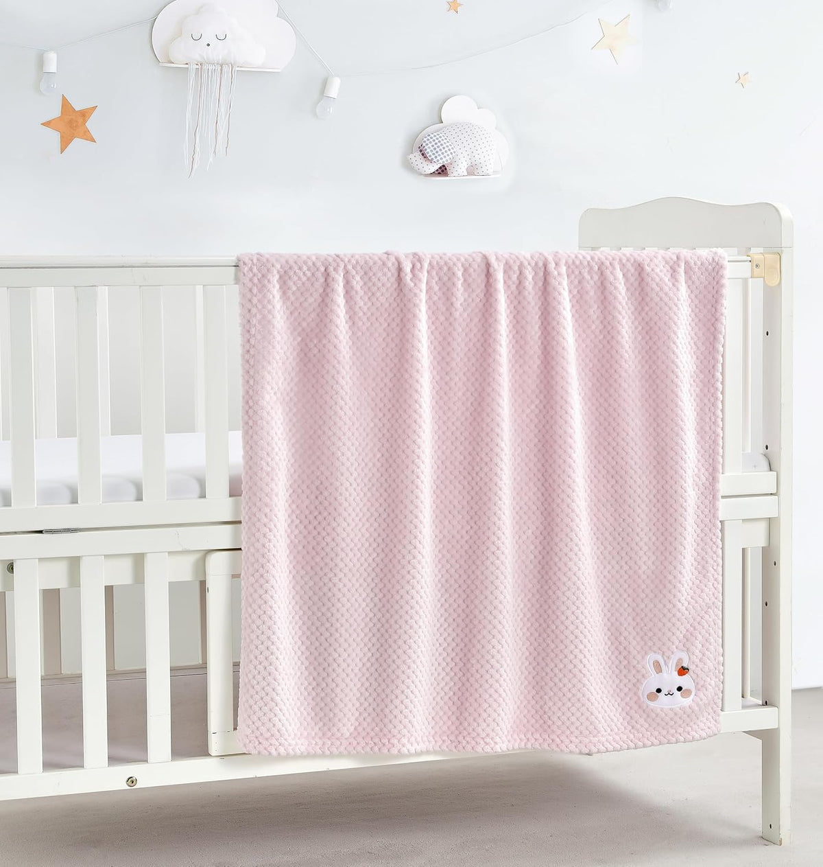 30''X40'' Cute Cozy Fluffy Warm Baby Blanket for Girls Infants Toddlers' Bedding Crib Cot Stroller, Baby Shower Birthday Newborn's Gift Pink- Bunny