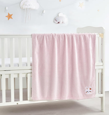30''X40'' Cute Cozy Fluffy Warm Baby Blanket for Girls Infants Toddlers' Bedding Crib Cot Stroller, Baby Shower Birthday Newborn's Gift Pink- Bunny