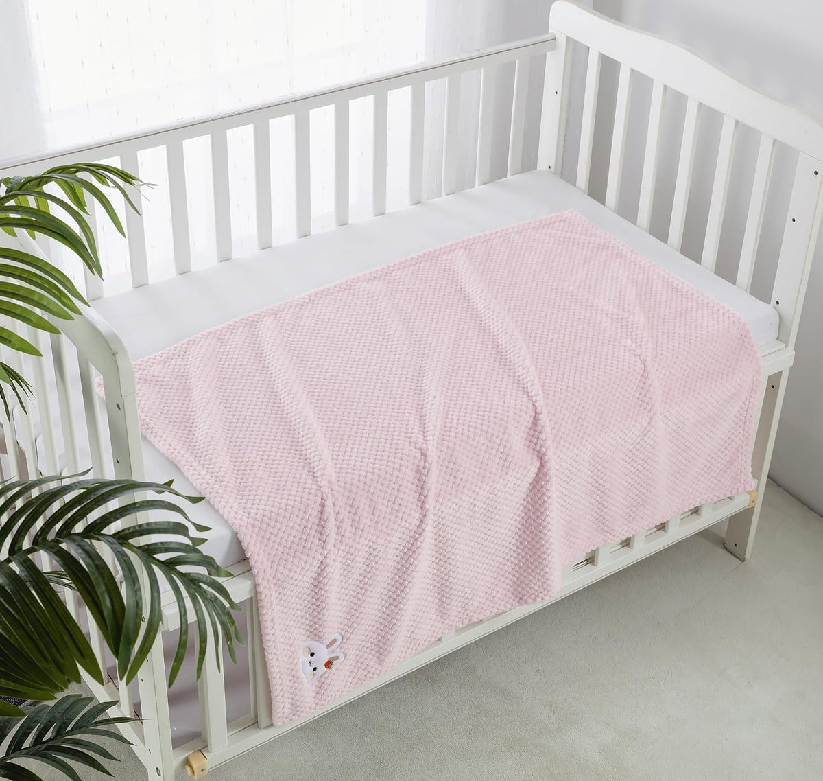 30''X40'' Cute Cozy Fluffy Warm Baby Blanket for Girls Infants Toddlers' Bedding Crib Cot Stroller, Baby Shower Birthday Newborn's Gift Pink- Bunny
