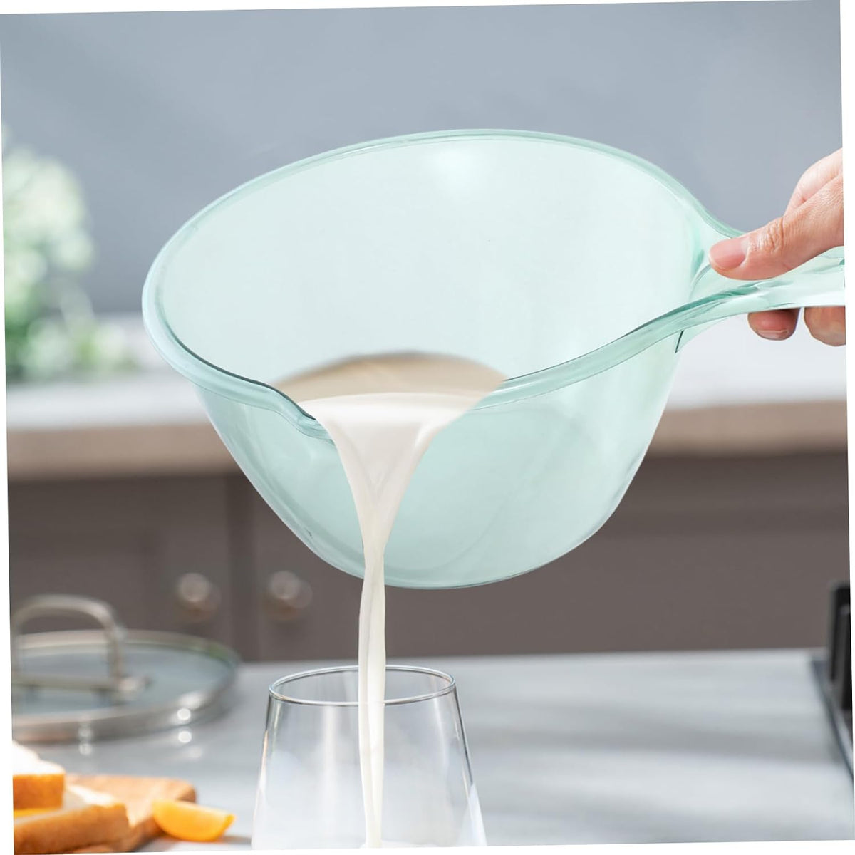 3pcs Kitchen Water Ladle Long Handle Plant Watering Scoops for Home Garden Kitchen Utensils Pink Light Green and Brown