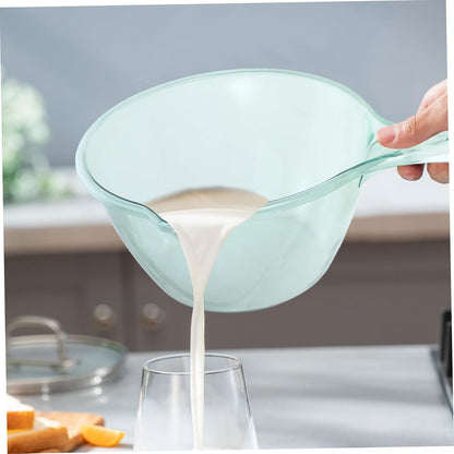 3pcs Kitchen Water Ladle Long Handle Plant Watering Scoops for Home Garden Kitchen Utensils Pink Light Green and Brown