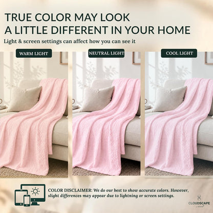 CLOUDSCAPE 4 Layer Muslin Blanket for Adults - 100% Cotton Blanket Queen Size Bedding, 92"x92" Fits Upto Full Size Bed, All-Season Lightweight Gauze Soft, Breathable Summer Blankets - Seashell Pink