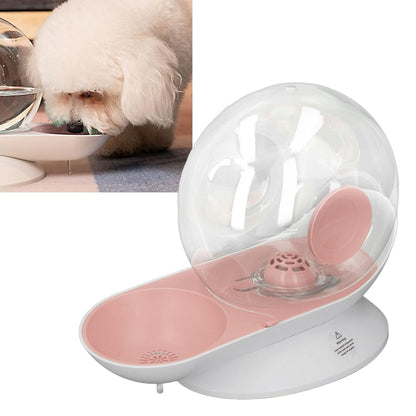 Cat Drinking Fountain, Snail Shaped Pet Water Dispenser Bowl with Fixed Water Level Large Capacity 2.8L for Medium Large Pets (Pink)