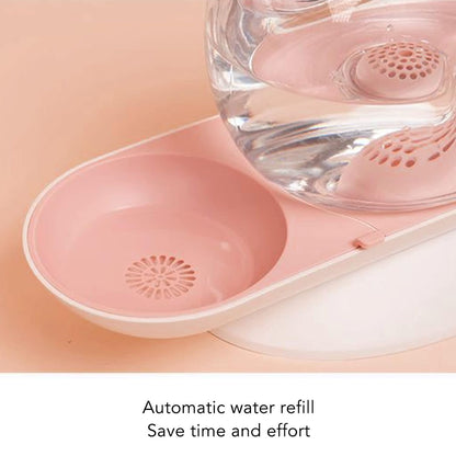 Cat Drinking Fountain, Snail Shaped Pet Water Dispenser Bowl with Fixed Water Level Large Capacity 2.8L for Medium Large Pets (Pink)