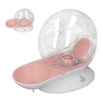 Cat Drinking Fountain, Snail Shaped Pet Water Dispenser Bowl with Fixed Water Level Large Capacity 2.8L for Medium Large Pets (Pink)