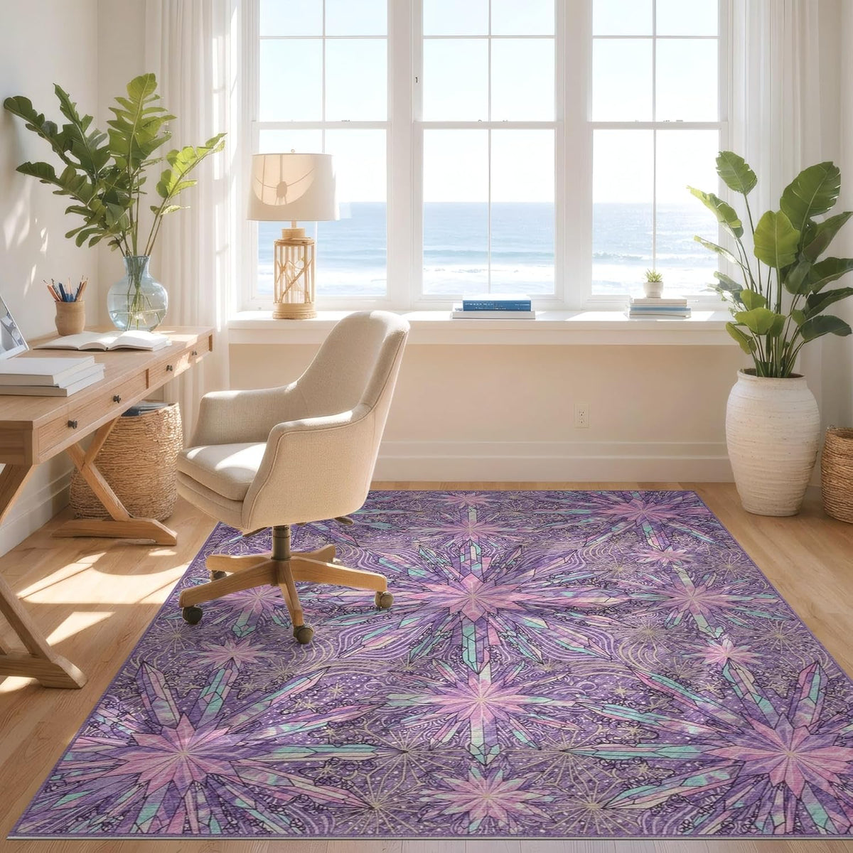 5'x7' Easy Clean Abstract Abstract Accent Rug, Pink Sleek Flatweave Pet Friendly & Non-Slip Built-in Grip Floor Covering for Small Living Room, Playroom, Bedroom | 2156615