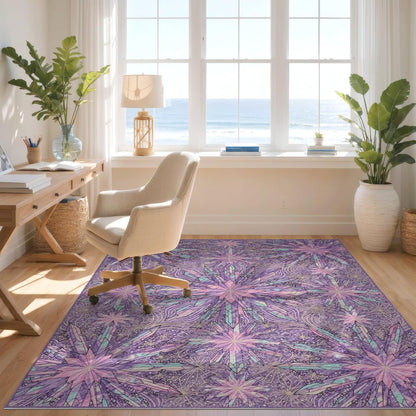 5'x7' Easy Clean Abstract Abstract Accent Rug, Pink Sleek Flatweave Pet Friendly & Non-Slip Built-in Grip Floor Covering for Small Living Room, Playroom, Bedroom | 2156615