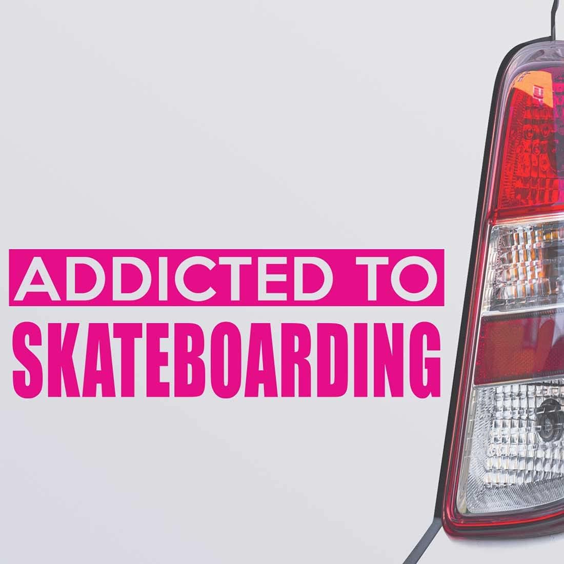 Addicted to Skateboarding Pink Color Car Laptop Wall Bumper Decal Sticker, DesU86