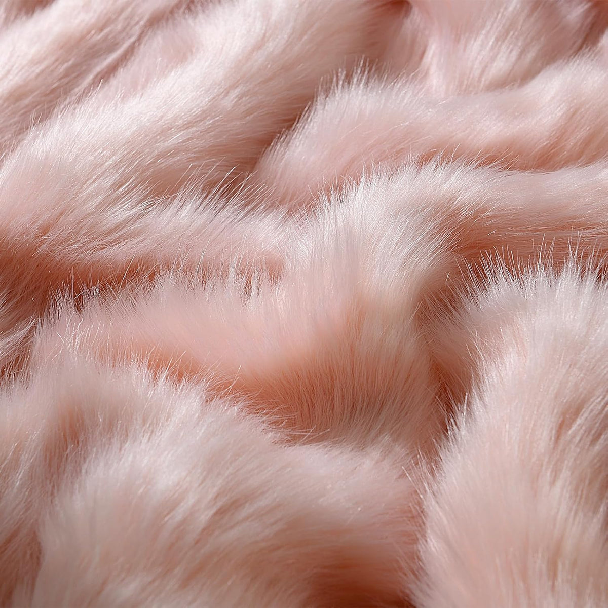 Pink Faux Fur Throw Blanket, Long Pile Light Pink Fur Blanket, Super Warm, Soft, Cozy, Fuzzy, Fluffy Throws for Couch Bed Sofa, Aesthetic Home Room Decor Throw, 50" x 60"