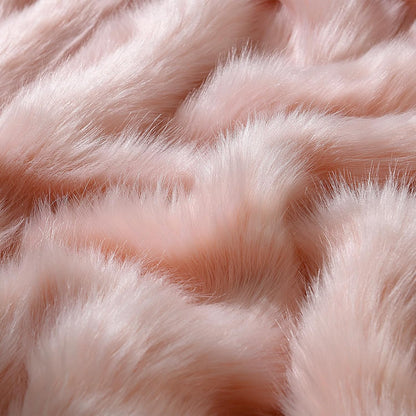 Pink Faux Fur Throw Blanket, Long Pile Light Pink Fur Blanket, Super Warm, Soft, Cozy, Fuzzy, Fluffy Throws for Couch Bed Sofa, Aesthetic Home Room Decor Throw, 50" x 60"