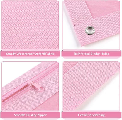 Pencil Pouch for 3 Ring Binder, 2 Pack, 9.8"x7.3", Smooth Zipper
