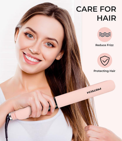 Flat Iron Hair Straightener, 1’’Plate Titanium with Adjustable Temp