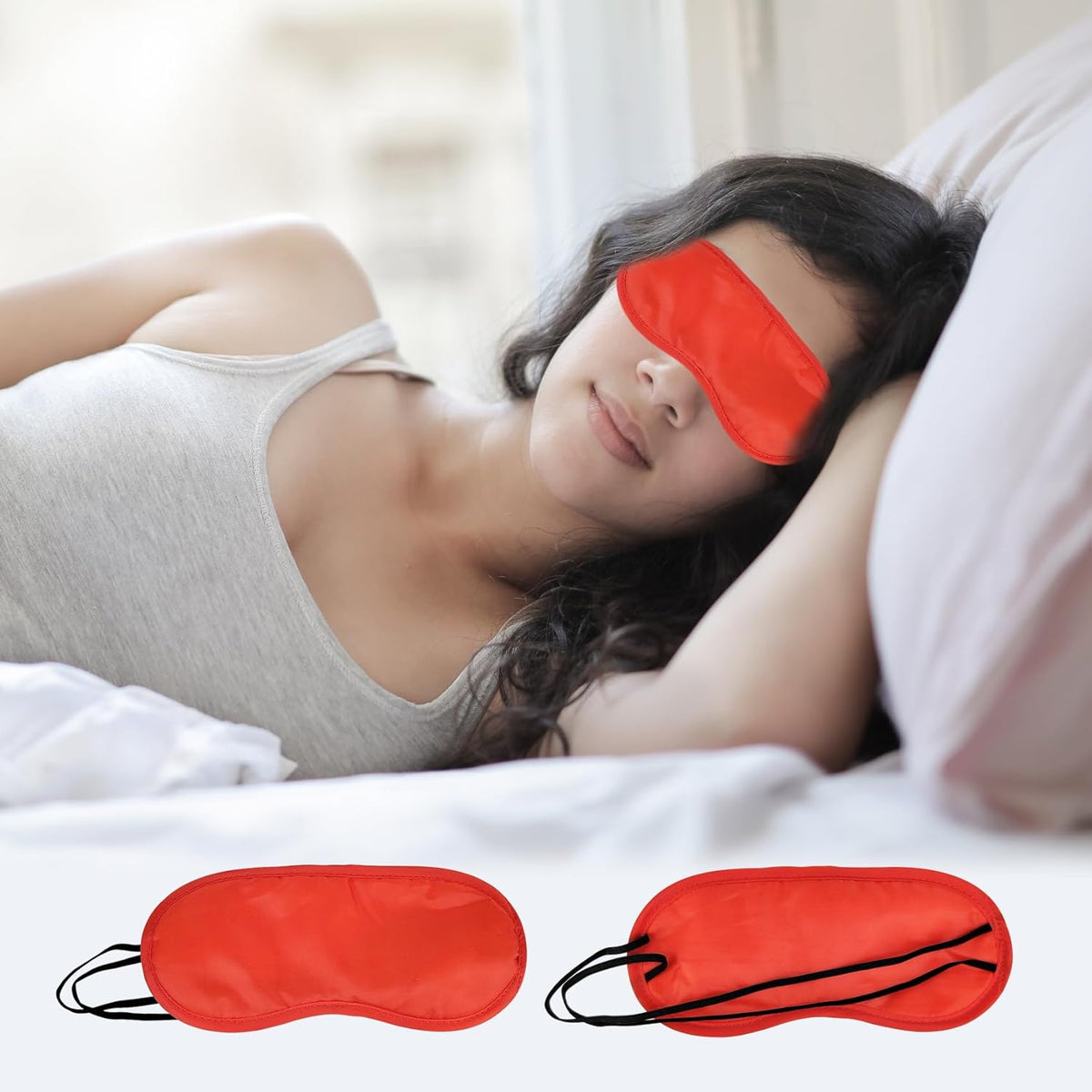 5 Pack Eye Sleep Masks, Sleep Covering, Eye Blinderfold for Sleeping,Travel, Party Games, Supply (Pink)