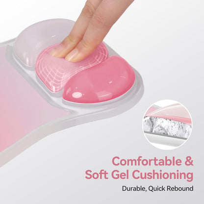 Gel Ergonomic Mouse Pad, Mouse Pad with Wrist Rest, Pink