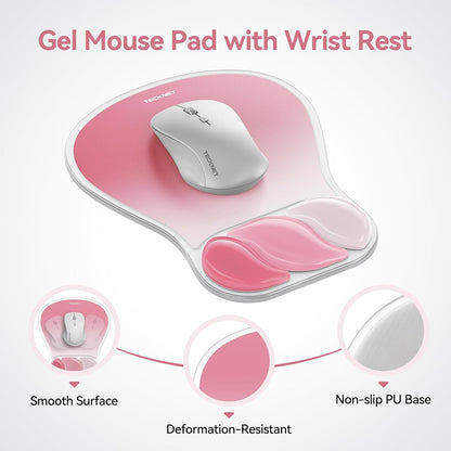 Gel Ergonomic Mouse Pad, Mouse Pad with Wrist Rest, Pink