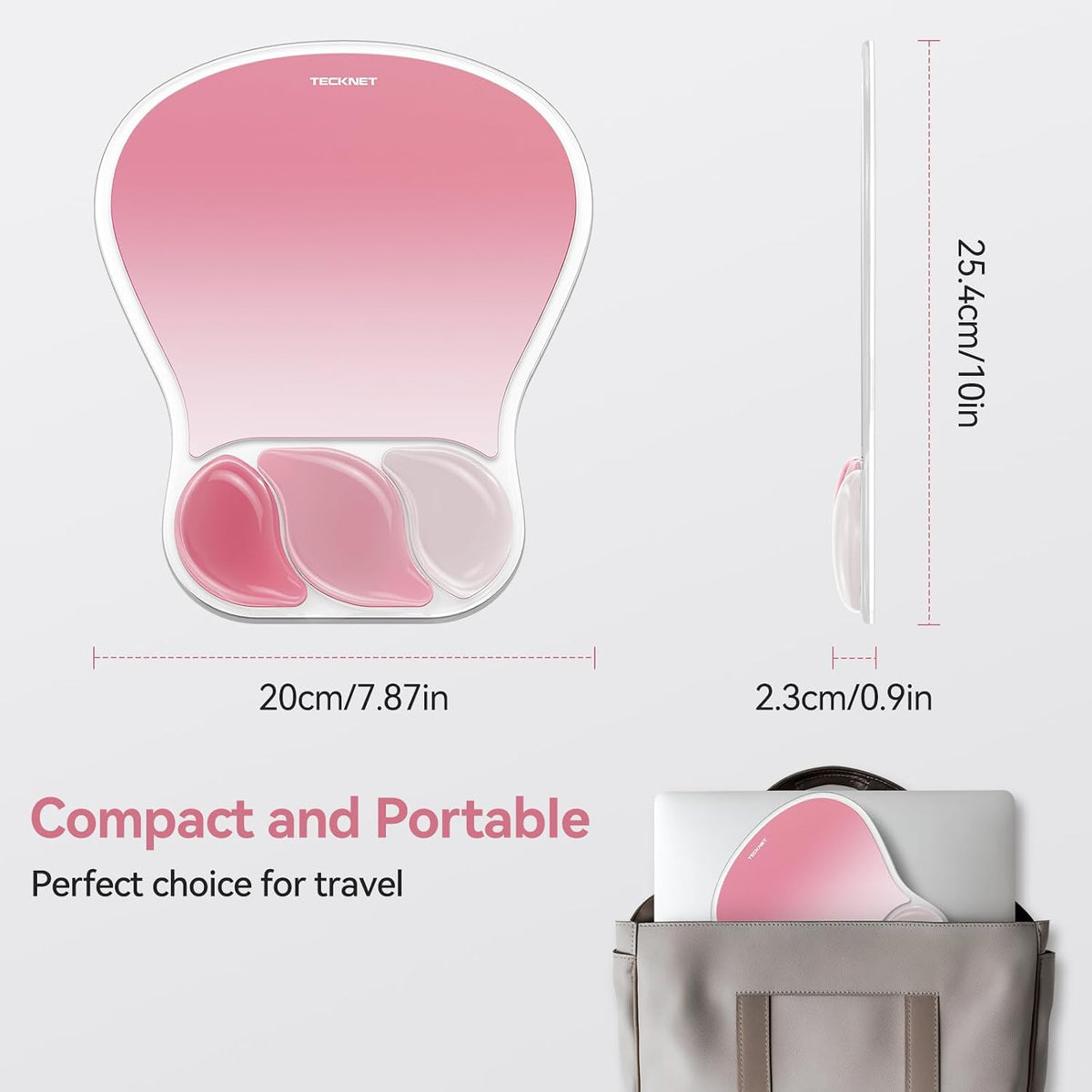 Gel Ergonomic Mouse Pad, Mouse Pad with Wrist Rest, Pink