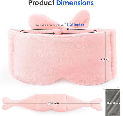 Weighted Eye Mask for Sleeping, Soft Minky Sleep Mask for Side Sleeper with Adjustable Buckle, 100% Blockout Design, Ideal for Meditation, Relaxation and Travel, Includes Storage Pouch (Pink)