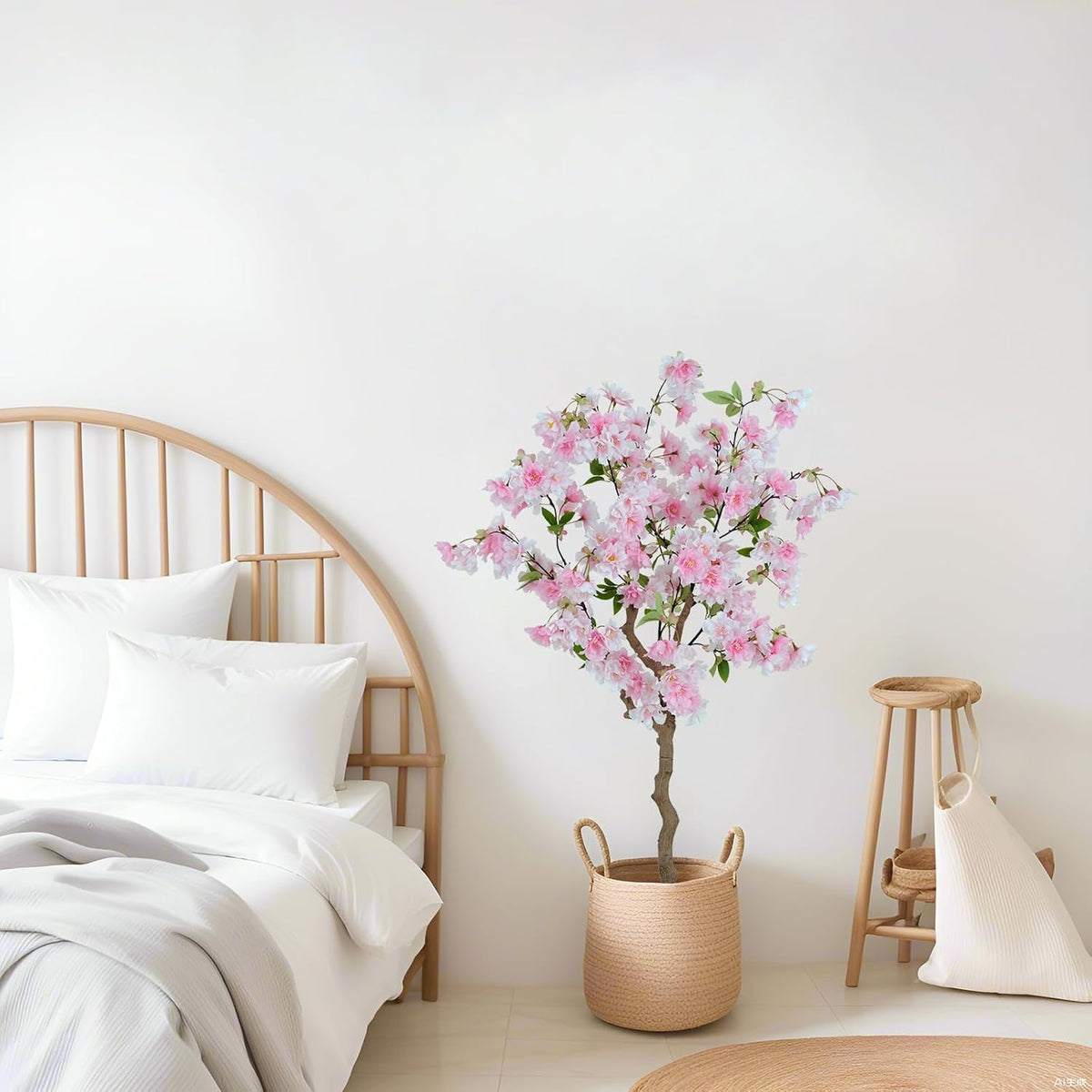 4FT Artificial Cherry Blossom Tree, Pink Faux Flower Tree in Pot for Home