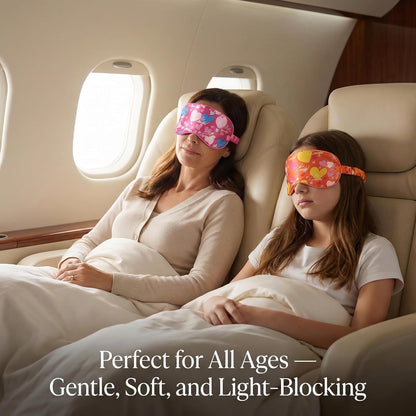 Luxury Sleep Mask – Soft, Lightweight & Ultra Comfort-Perfect for Light Blocking Wake up Radiant (Pink, Elastic Band Strap)
