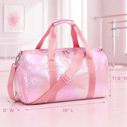 Dance Bag, Gym Bag for Girls, Kids Duffle Bag with Shoe & Wet Compartments