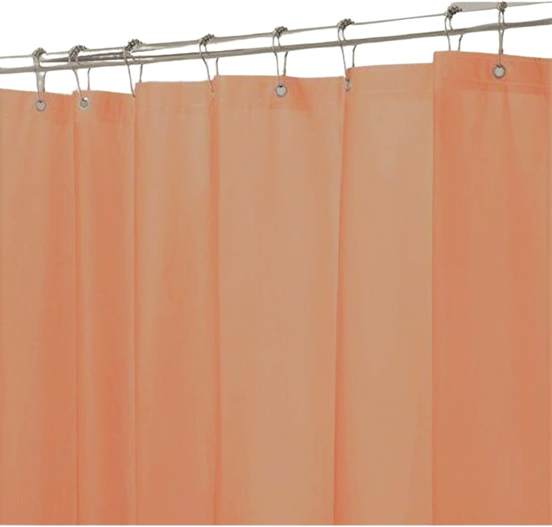 inc. Essentials Bathroom Magnetized Shower Curtain Liner with Metal Grommets Waterproof (Peach)