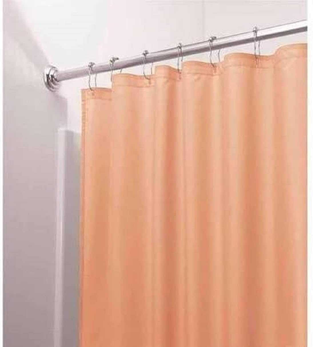 inc. Essentials Bathroom Magnetized Shower Curtain Liner with Metal Grommets Waterproof (Peach)