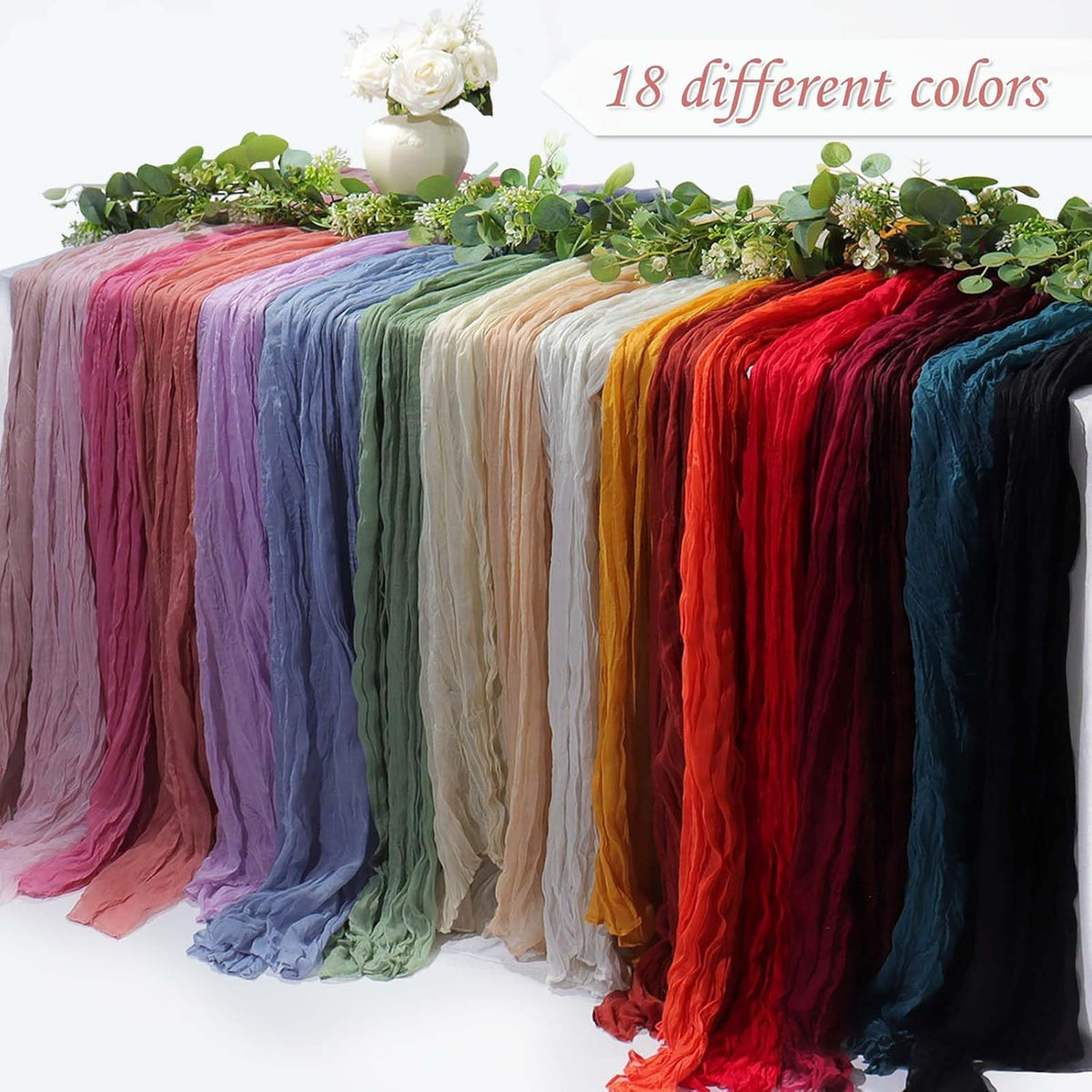Table Runner Cheesecloth Mothers Day 10FT Boho Rustic Farmhouse Gauze for Spring Decor Cheese Cloth for Wedding Baby Shower Bridal Birthday Party Home Decorations (Light Pink, 3 Pack)