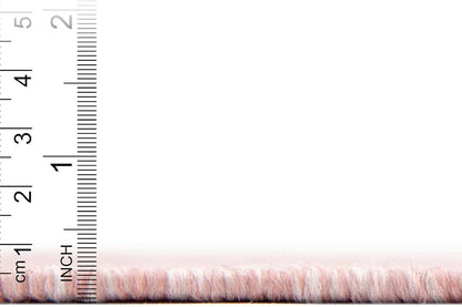 Collection Casual Transitional Solid Heathered Indoor/Outdoor Flatweave Area Rug (4' 1" Round, Whisper Pink/Ivory)