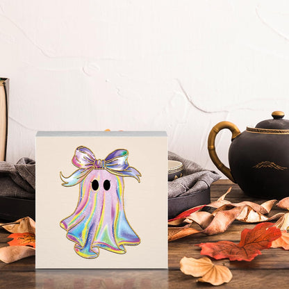 Pink Boo Ghost Halloween Decor Cute Halloween Desk Decor for Home Office Pink Boo Fall Decorations for Home 5 x 5 inches