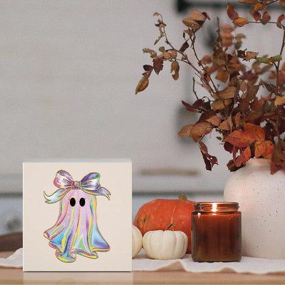 Pink Boo Ghost Halloween Decor Cute Halloween Desk Decor for Home Office Pink Boo Fall Decorations for Home 5 x 5 inches