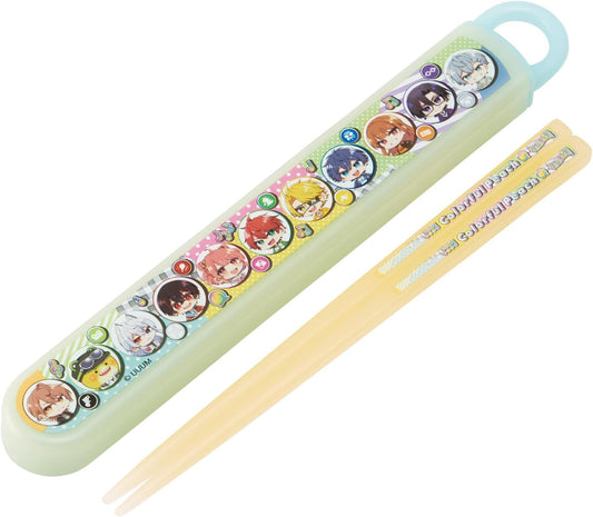 ABS2AM-A Children's Bento Chopsticks & Chopsticks Case Set, 6.5 inches (16.5 cm), Made in Japan, Dishwasher Safe, Sliding Type, Colorful Peach 26