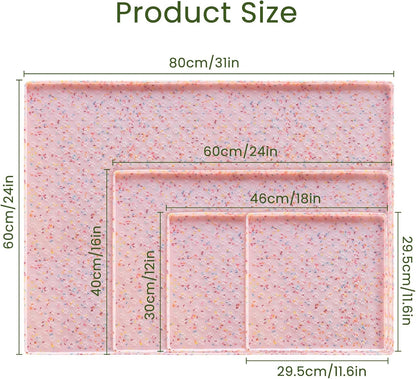 Dog Food Mat Anti-Slip Dog Bowl Mats for Food and Water, Waterproof Pet Placemat Prevents Messy Spill to Floor, Silicone Puppy Feeding Tray for Small, Medium and Large Dogs Cats, Pink