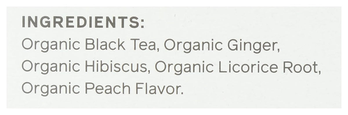 Tea, Organic Ginger Peach Black Tea Bags, 20 ct
