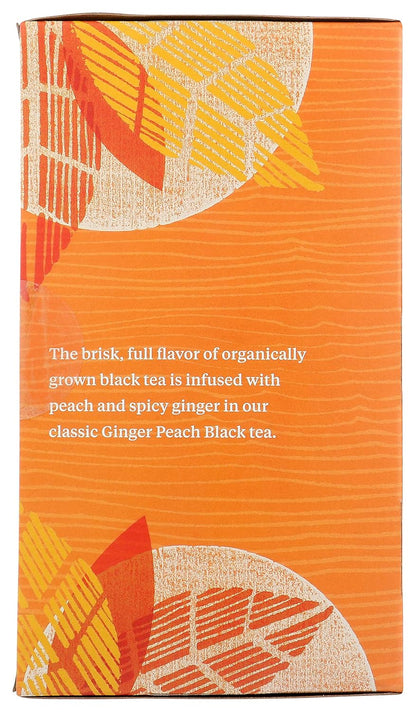 Tea, Organic Ginger Peach Black Tea Bags, 20 ct