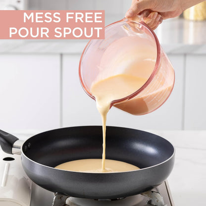 Glass Measuring Cups - Ideal for Cooking and Baking, Pink