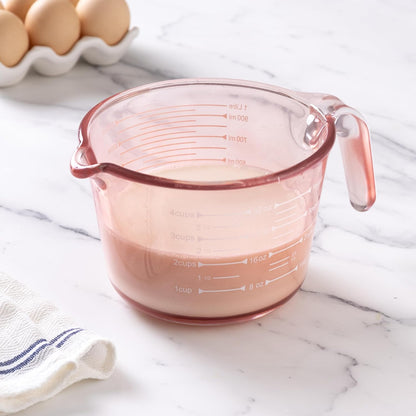 Glass Measuring Cups - Ideal for Cooking and Baking, Pink