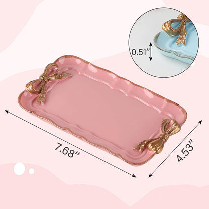 Resin Aesthetic Room Décor Pink Jewelry Tray Cute Home Decor Aesthetic Trays for Decor Girly Room Décor