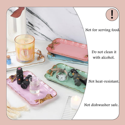 Resin Aesthetic Room Décor Pink Jewelry Tray Cute Home Decor Aesthetic Trays for Decor Girly Room Décor