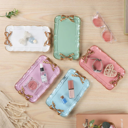 Resin Aesthetic Room Décor Pink Jewelry Tray Cute Home Decor Aesthetic Trays for Decor Girly Room Décor