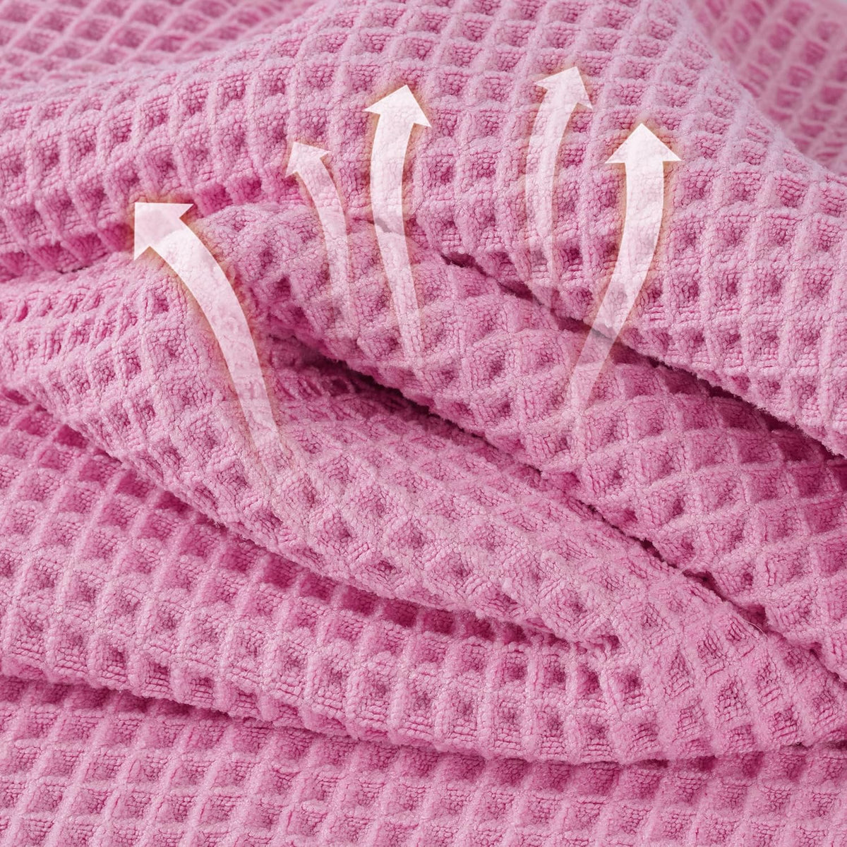 New Microfiber Waffle Bath Towels, 2 Pieces, Oversized, Soft, Absorbent, Fast Drying, Lint Free 430 GSM (30''x60''/76cm x 152cm)