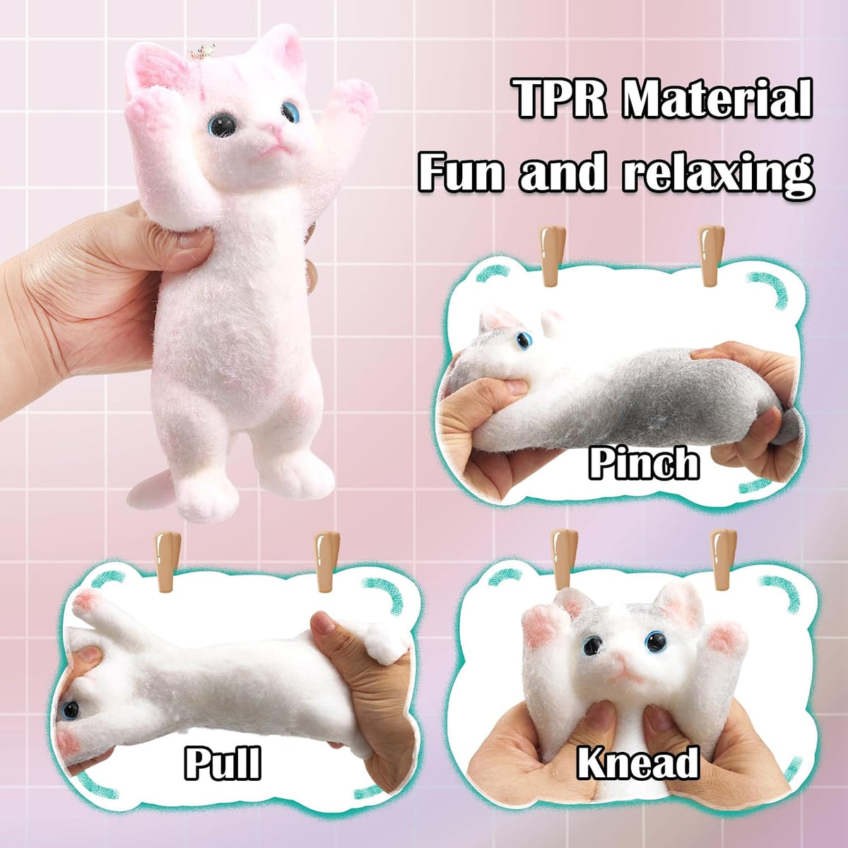 Large Hand Painted Squishy Squeeze Cat, Stress Relief Fidget Toys（HGFD）