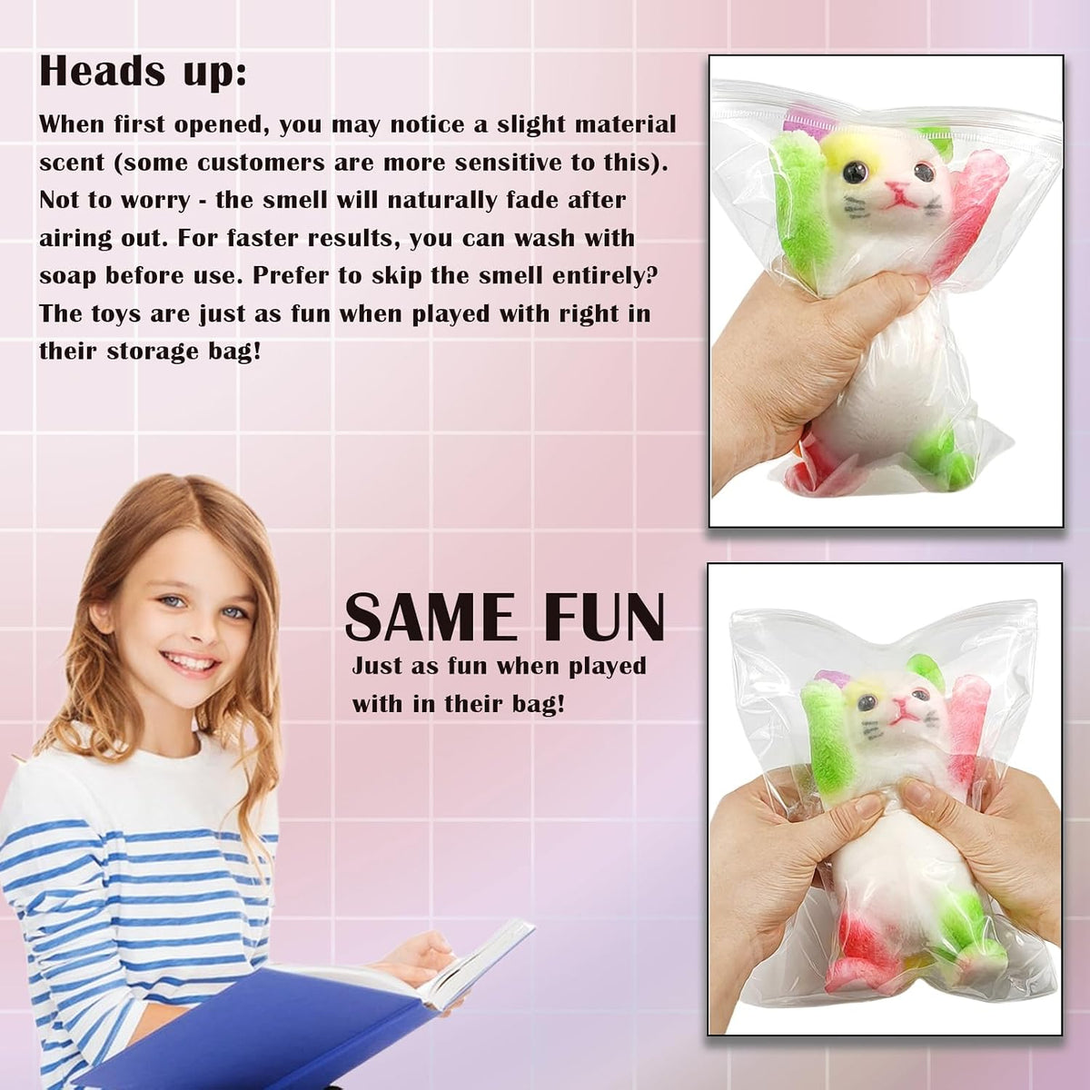 Large Hand Painted Squishy Squeeze Cat, Stress Relief Fidget Toys（HGFD）