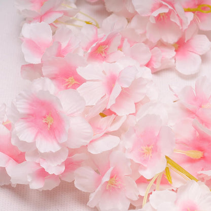 4pcs 23.6 ft Artificial Cherry Blossoms Garland Pink Fake Vines Hanging Silk Cherry Blossom Sakura Vine for Outdoor Wedding Party Home Decor