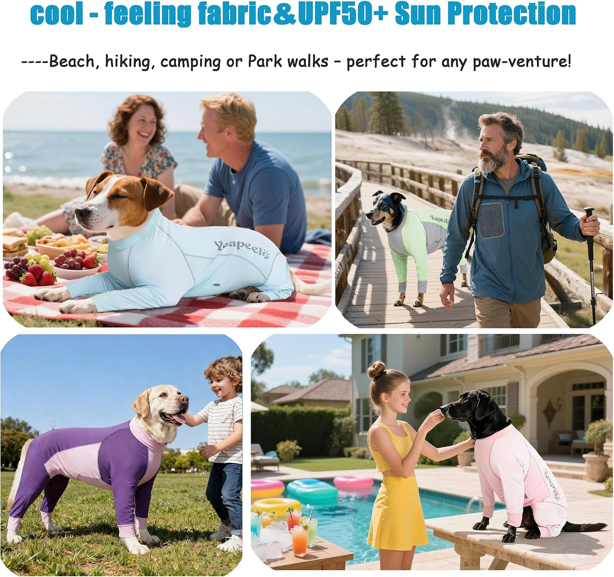 Dog Sun Protection Cooling Suit UPF 50+, Quick-Dry Breathable Jumpsuit for Large & Medium Dogs, Outdoor Dirt-Resistant Shedding Control Pet Apparel (Blush Pink, 2X-Large)