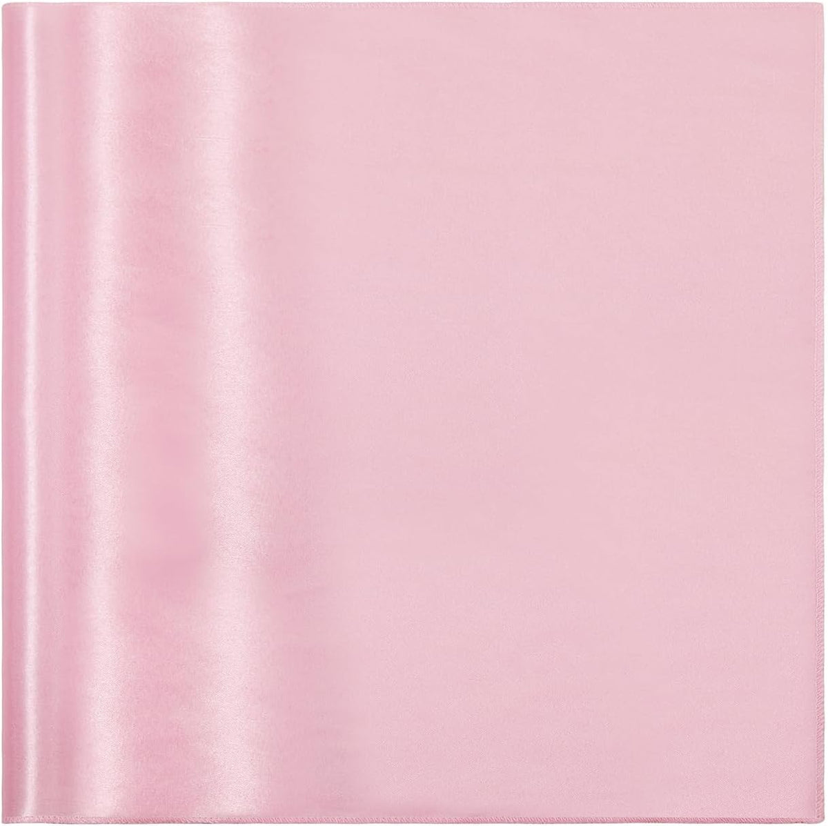 12 Pcs Light Pink Silky Satin Napkins 17" x 17" for Wedding Party
