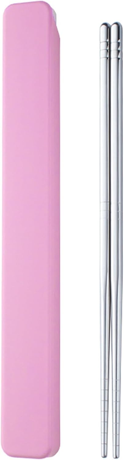 Stainless Steel Chopsticks 1 Pair Reusable Chopsticks with Pull Design Case