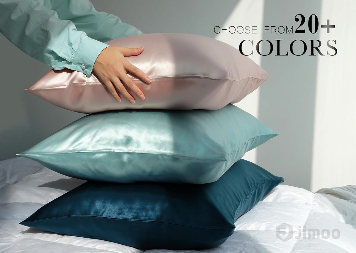 100% Mulberry Silk Pillowcase for Hair and Skin, 22 Momme Pure Natural Silk Pillow Case Both Sided with Zipper, Pillow Cover for Women Mom Men (Light Pink, Queen 20''×30'', 1 Pack)