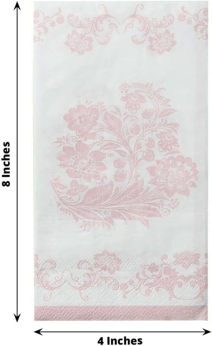 Efavormart 50-Pack of White and Pink French Toile Paper Dinner Napkins featuring a Soft 2-Ply Highly Absorbent Fiber for Boutique Bridal Showers and Socials